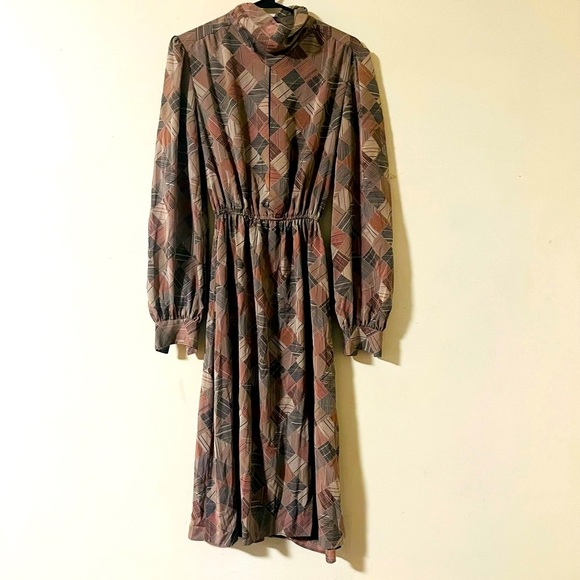 Vintage 80s does 40s Dress Long Sleeve - Picture 1 of 16